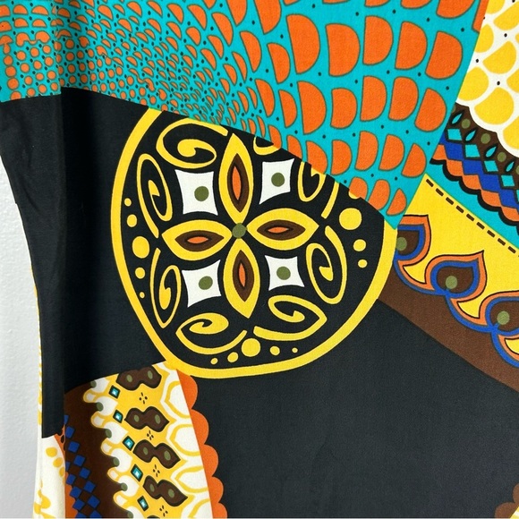 Papillon Blanc Green and Yellow Graphic Sleeveless Blouse Size XL - Picture 4 of 8